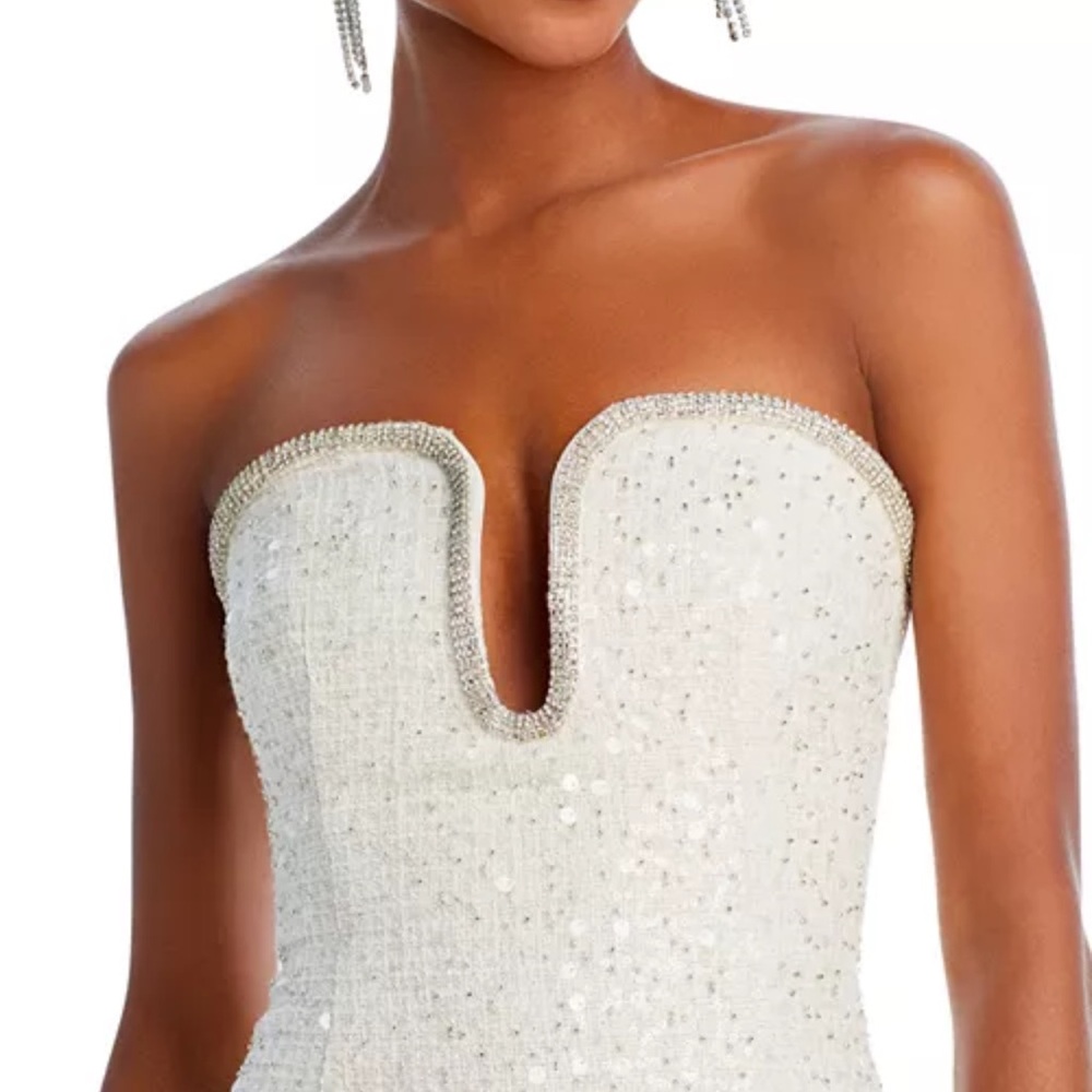 Self-Portrait Strapless White Dress